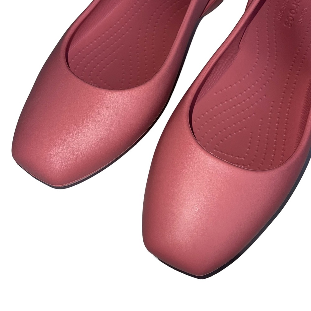 Crocs Women's Size 10 Sloane Square-Toe Flats Mauve Pink Slip-On - Picture 3 of 6